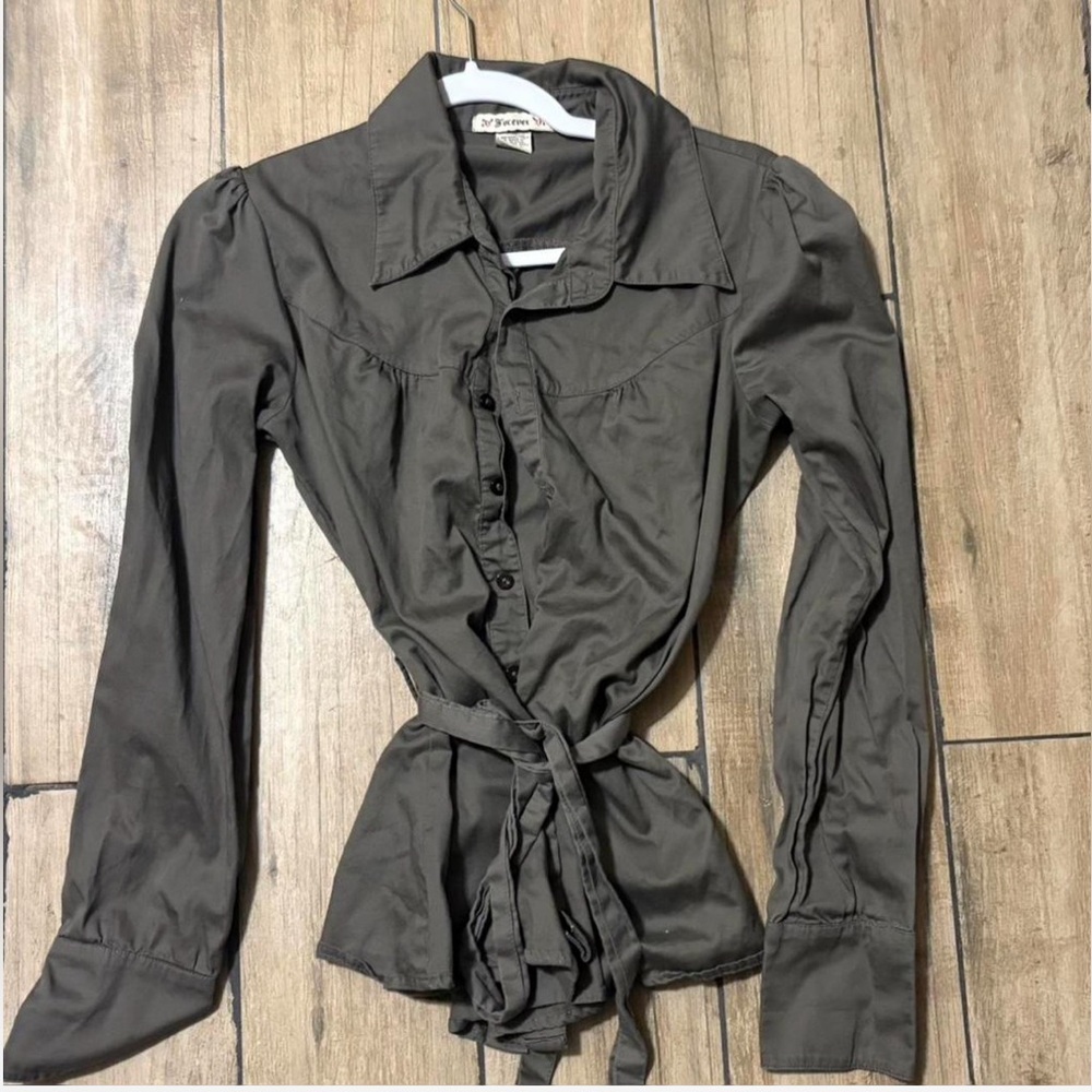 Forver Charcoal Button-Down Women's Shirt